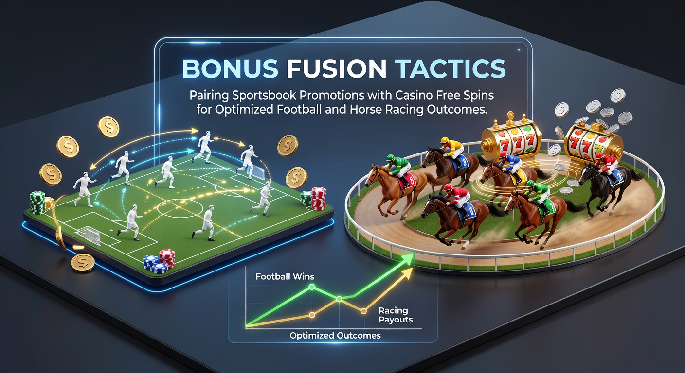 Visual van bonusfusie tactieken die sportsbook promoties en casino free spins combineren voor voetbal en paardenrennen
