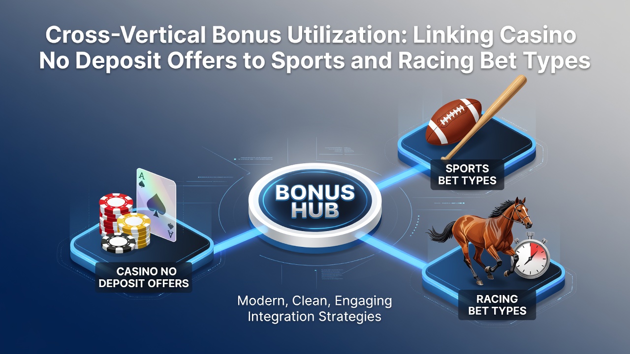 Illustratie van casino no deposit bonussen die verbonden worden met sport- en racing weddenschappen