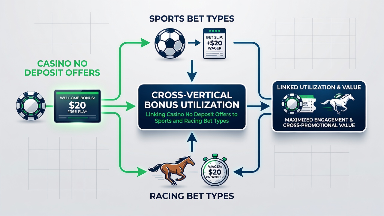 Grafiek die toont hoe no deposit bonussen worden verdeeld over sport- en racing bet types in 2026