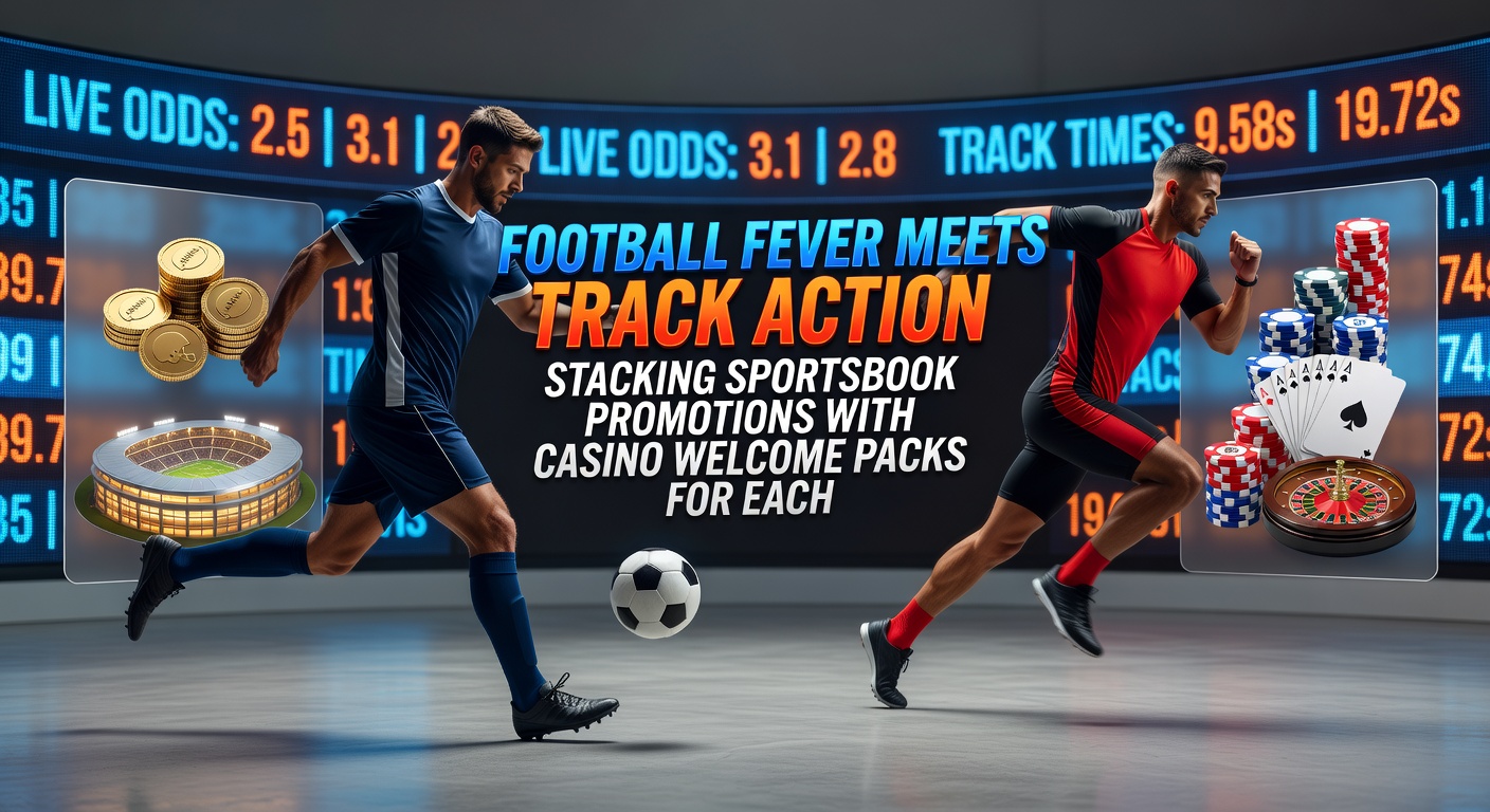 Dynamische renbaan met each-way bet overlays en gekoppelde sportsbook promoties tijdens voetbalpiek