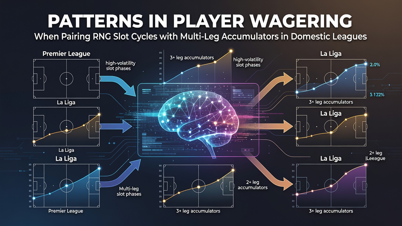 Visualisatie van RNG slot cycli gekoppeld aan multi-leg accumulator weddenschappen in sportcompetities