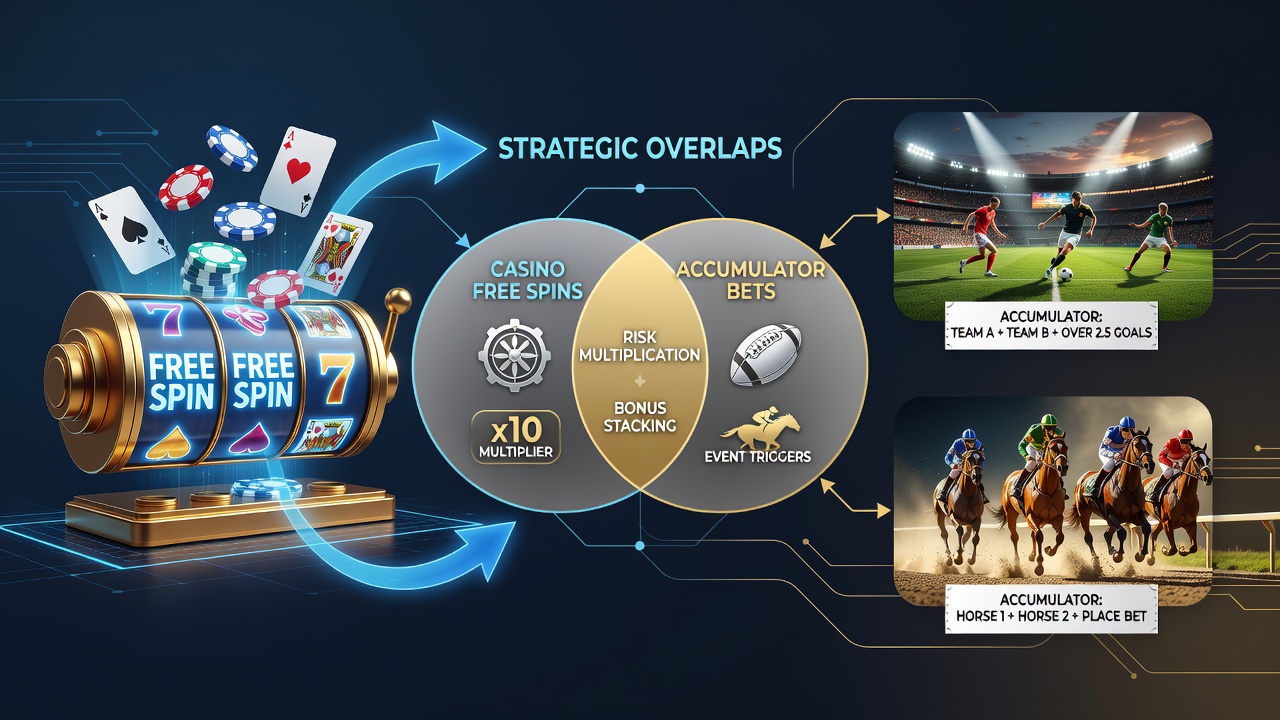 Illustratie van free spin mechanieken gecombineerd met accumulator structuren in sportweddenschappen