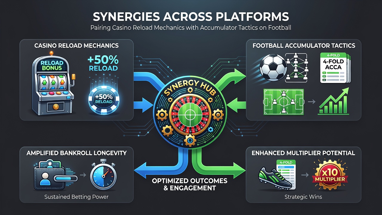 Diagram van gekoppelde bonus en weddenschapsstrategieën over platforms